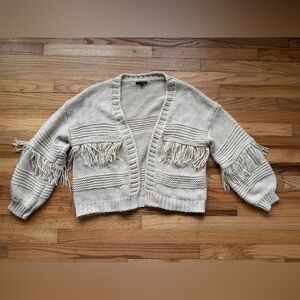 Papermoon Cream Fringe Cardigan Size Small